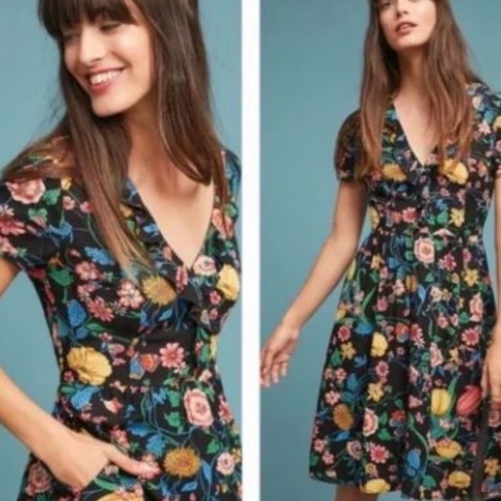 Anthropologie - Maeve - Bloedel Floral Butterfly Dress